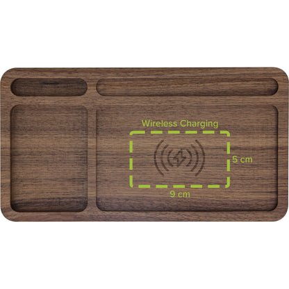 Organizer with integrated Qi charging